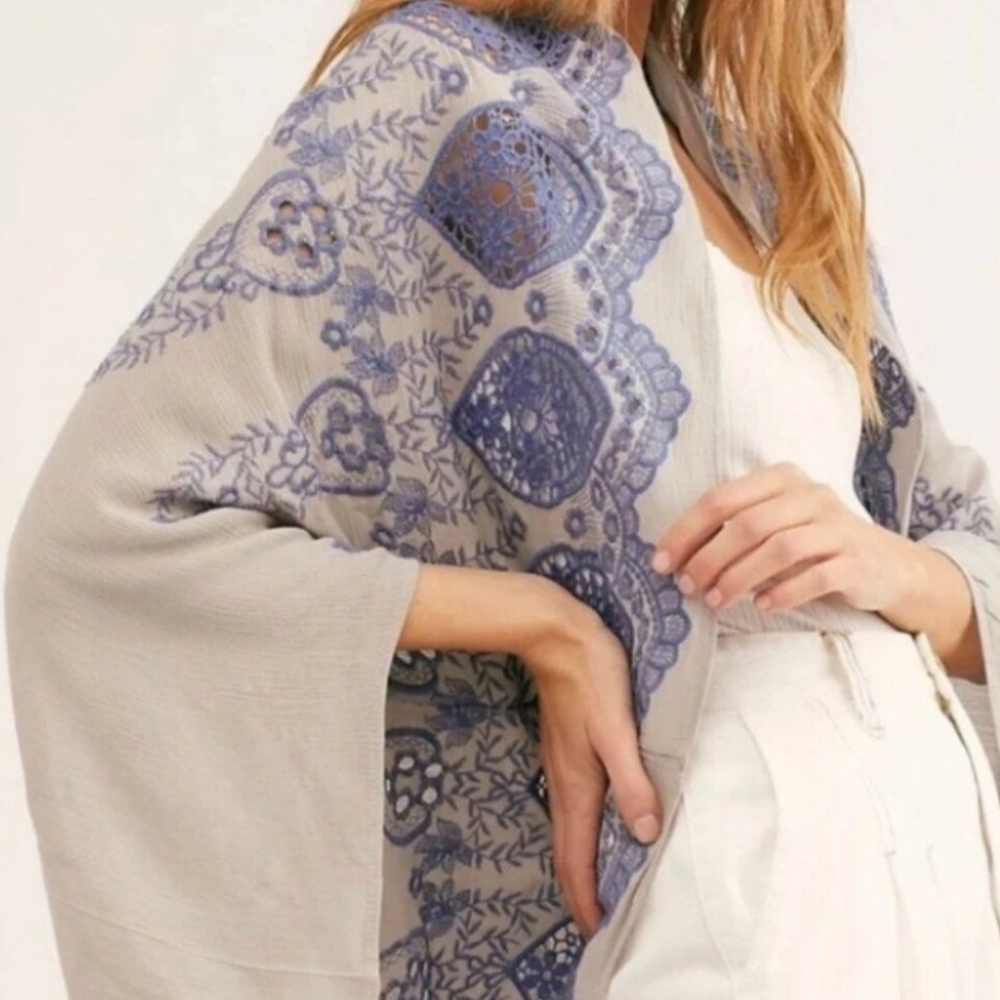Free People Catania Eyelet Cardigan Kimono